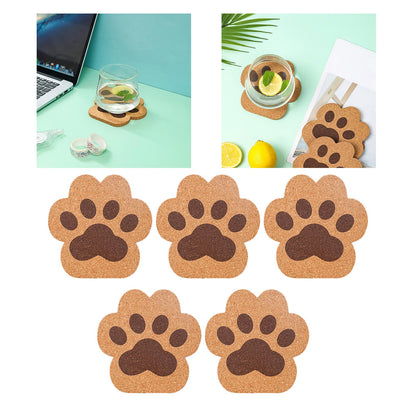 Funki Findz | Coasters | Cute Cat Paw Cork Coasters 5 Pcs