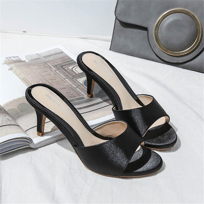 Funki Findz | Shoes | Women's Low Heeled Bridal Satin Slides