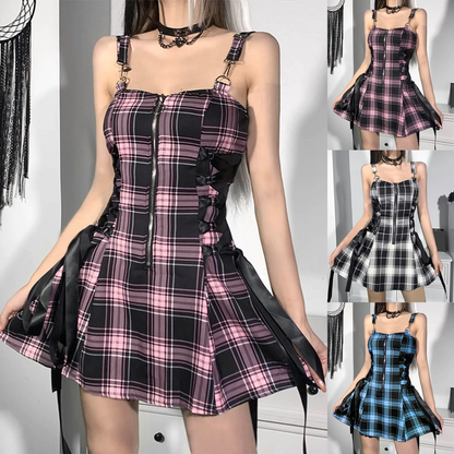 Funki Findz | Dresses | Women's Fairy Grunge Plaid Mini Dress