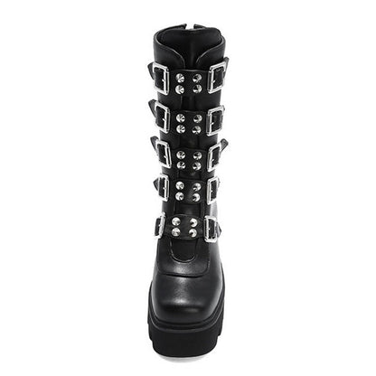 Funki Findz | Boots | Women's Platform Buckle Strap Wedges