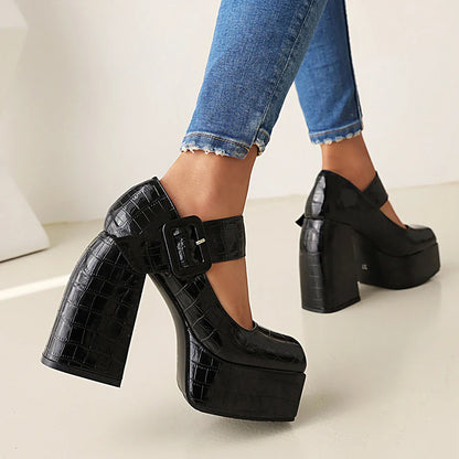 Funki Findz | Shoes | Women's Stone Pattern High-Heel Platform