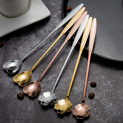 Funki Findz | Spoons |  Flower Spoons | Long Handle Spoons 4Pc