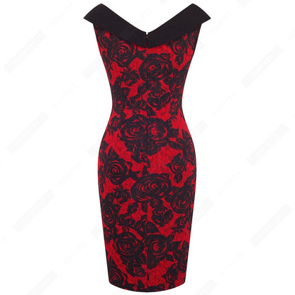 Funki Findz | Dresses | Women's Floral Cocktail Pencil Dress