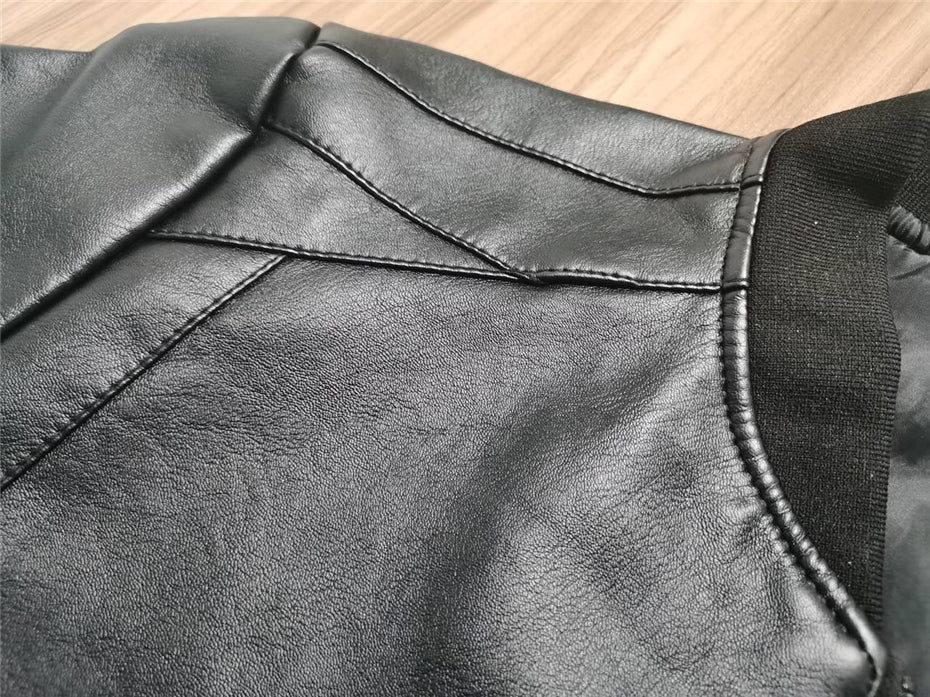 Funki Findz | Jackets | Men's Faux Leather Thin Bomber Jacket