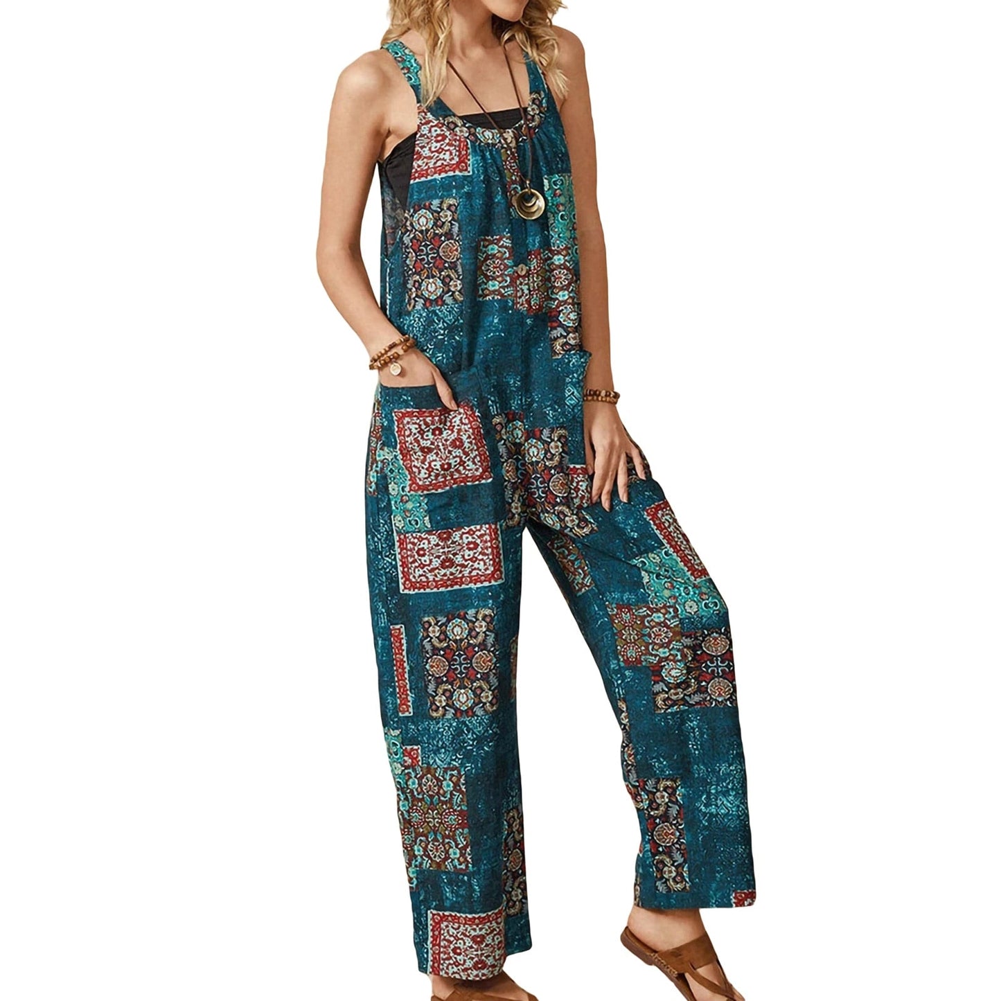Funki Findz | Pants | Women's Boho Loose Fit Wide Leg Romper