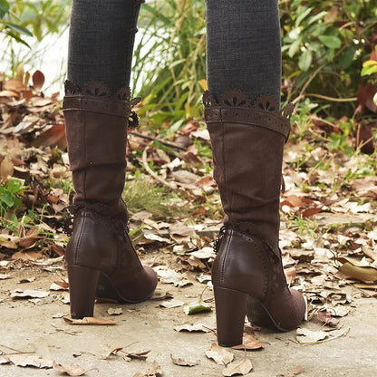 Funki Findz | Boots | Women's Steampunk Lace Top Granny Boot