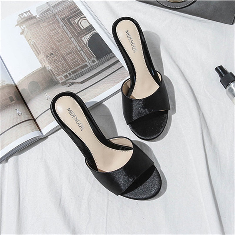 Funki Findz | Shoes | Women's Low Heeled Bridal Satin Slides