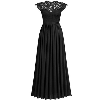 Funki Findz | Dresses | Women's Long Floral Lace Evening Dress