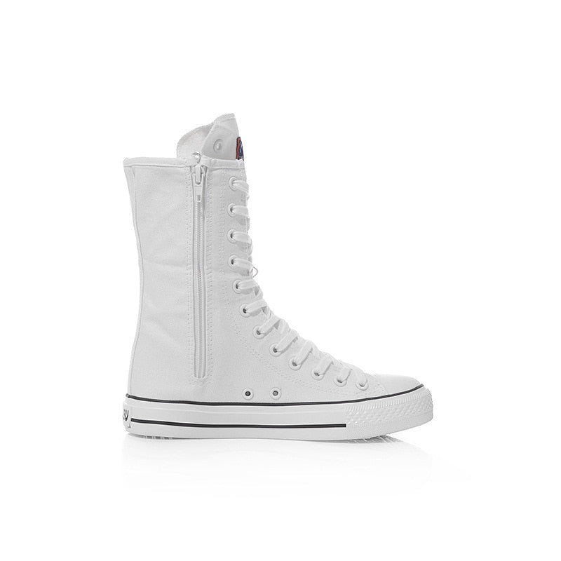 Funki Findz | Boots | Women's Calf-High Flat Canvas Sneakers