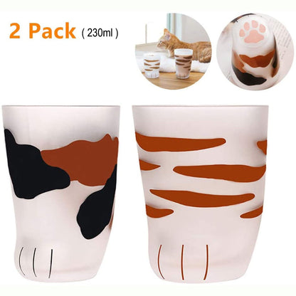 Funki Findz | Glasses | Cat Paw Frosted Glass Cup Sets