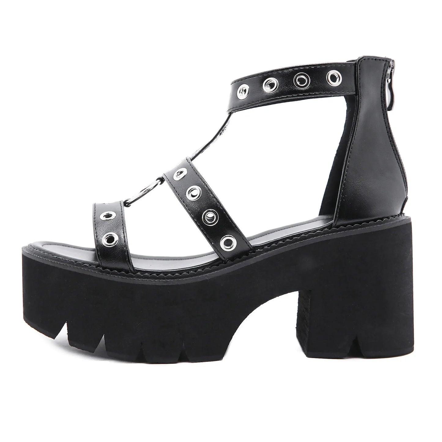 Funki Findz | Shoes | Women's Gothic Rivet Ring Platform Sandal