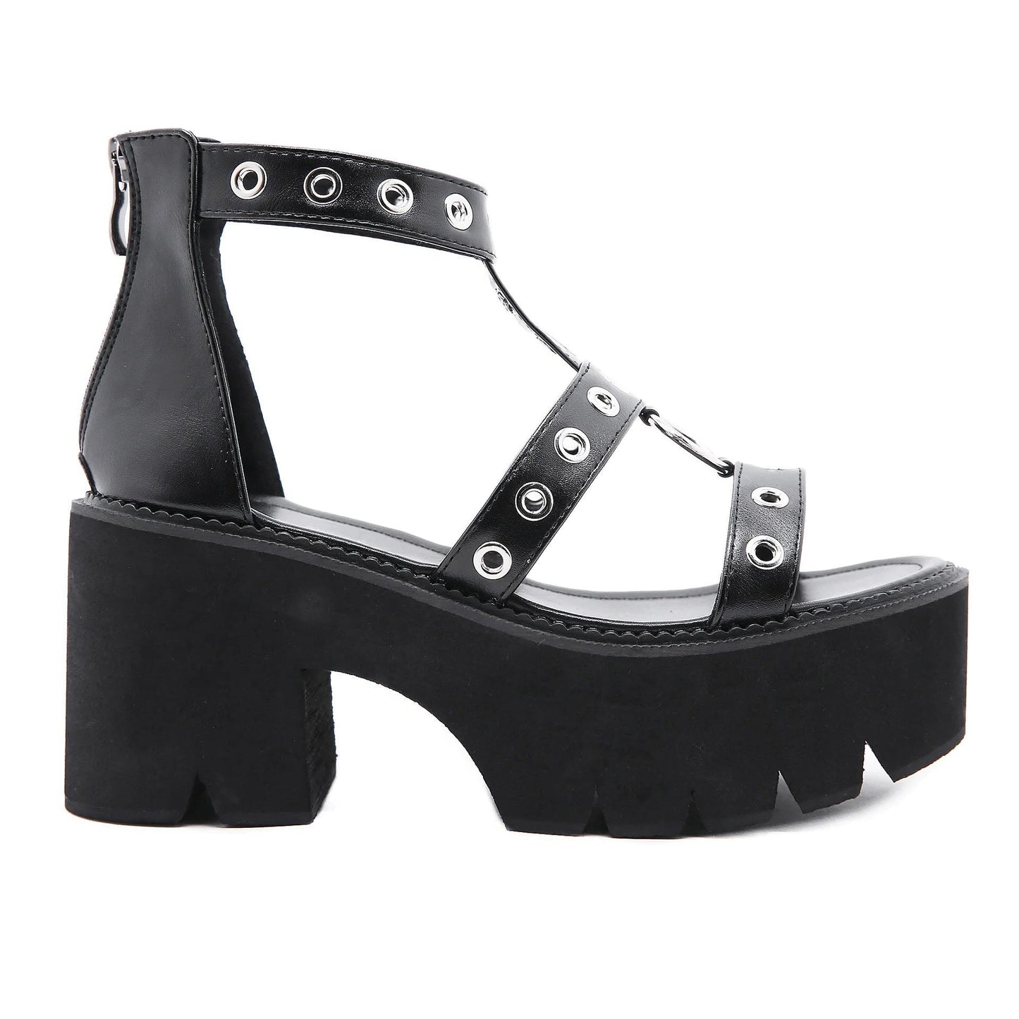 Funki Findz | Shoes | Women's Gothic Rivet Ring Platform Sandal