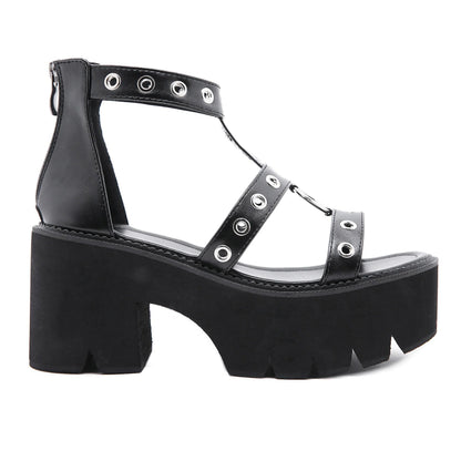 Funki Findz | Shoes | Women's Gothic Rivet Ring Platform Sandal