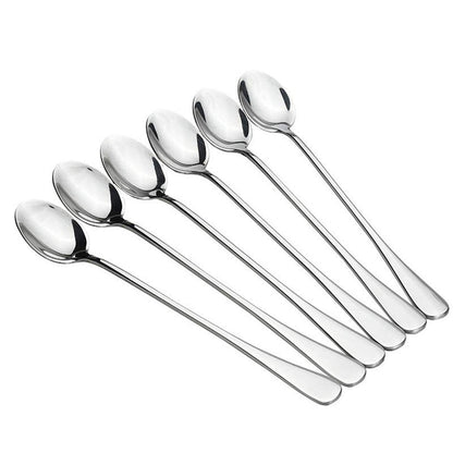 Funki Findz | Spoons | Stainless Steel Long Coffee Spoons 6Pcs