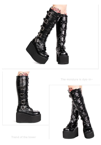 Funki Findz | Boots | Women's Gothic Punk Cross Platform Boots