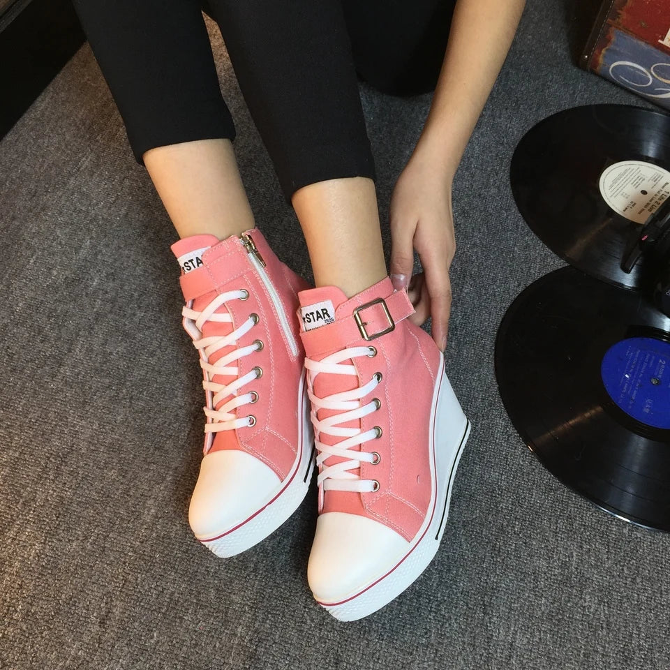 Funki Findz | Boots | Women's High Top Platform Wedge Sneaker