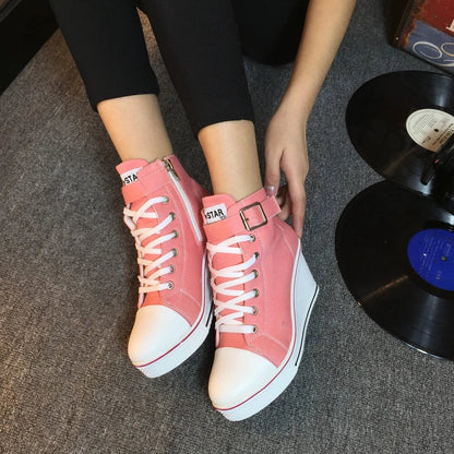 Funki Findz | Boots | Women's High Top Platform Wedge Sneaker