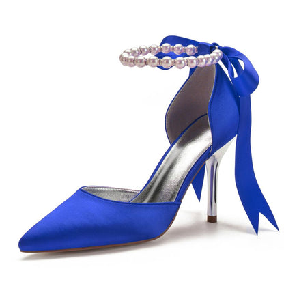 Funki Findz | Shoes | Women's Satin Pearls High Wedding Shoes