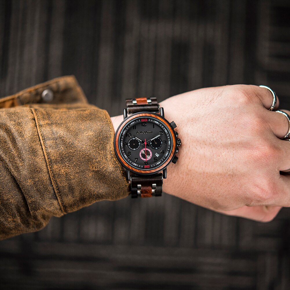Funki Findz | Watches | Men's Wooden Quartz Wrist Stop Watch