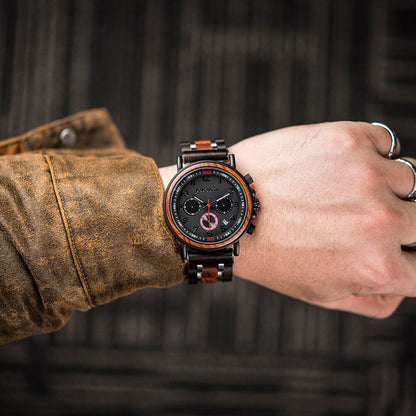 Funki Findz | Watches | Men's Wooden Quartz Wrist Stop Watch