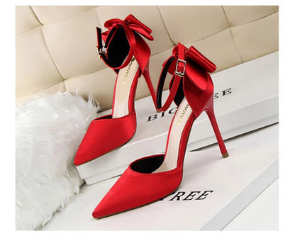 Funki Findz | Shoes | Women's Elegant Silk Bow Stiletto Pumps