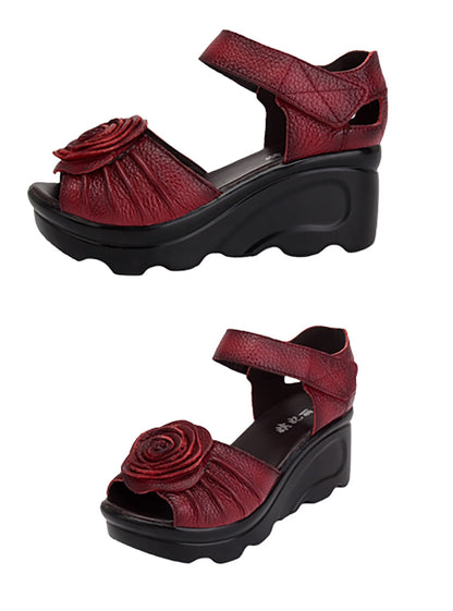 Funki Findz | Shoes | Women's Gothic Leather Low Heel Wedges