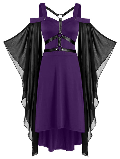Funki Findz | Dresses | Women's Gothic Leather Strap Dress