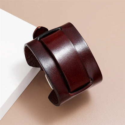 Funki Findz | Bracelets | Men's Wide Leather Punk Wristbands