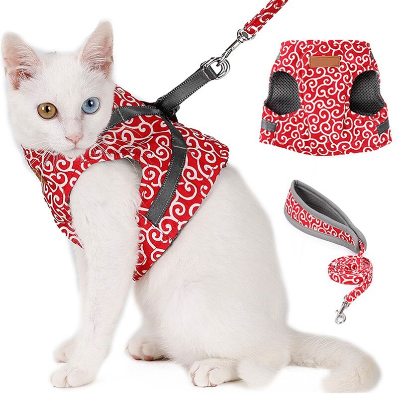 Funki Findz | Pet Harnesses | Cat Harness Walking Lead Vest Set