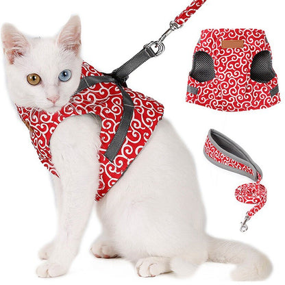 Funki Findz | Pet Harnesses | Cat Harness Walking Lead Vest Set