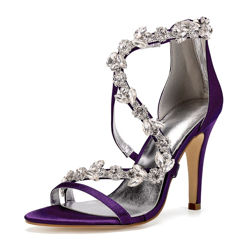 Funki Findz | Shoes | Women's Satin Crystal Bridal Prom Stilettos