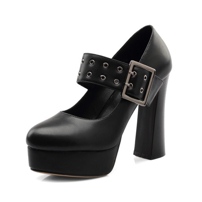 Funki Findz | Shoes | Women's Rivet Strap Platform Mary Janes