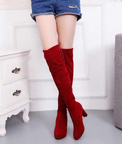 Funki Findz | Boots | Women's Slim Over Knee High Suede Boots