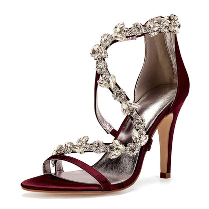 Funki Findz | Shoes | Women's Satin Crystal Bridal Prom Stilettos