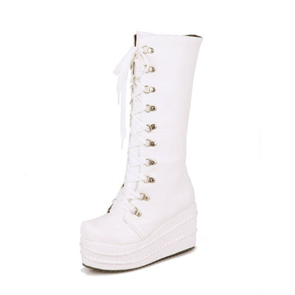 Funki Findz | Boots | Women's High Platform Gothic Wedge Boot