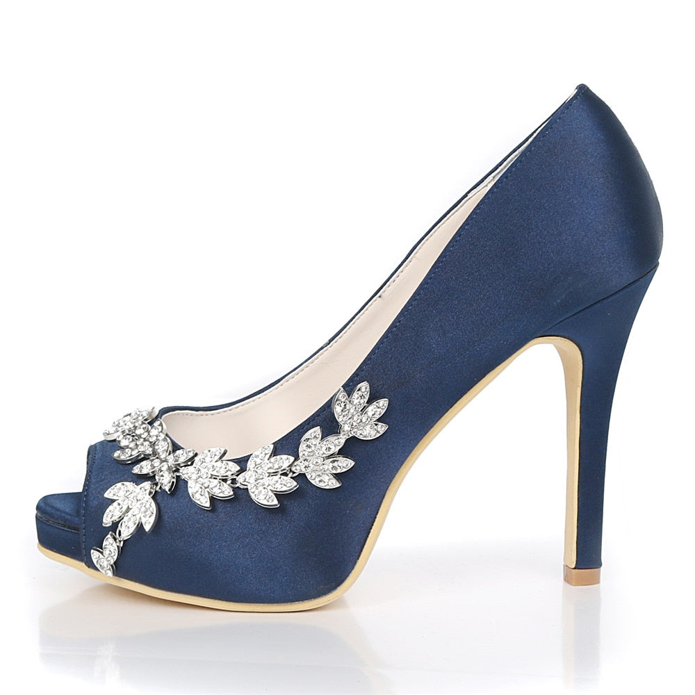 Funki Findz | Shoes | Women's Satin Peep Toe Wedding Shoes