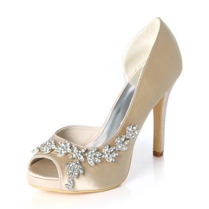 Funki Findz | Shoes | Women's Satin Peep Toe Wedding Shoes