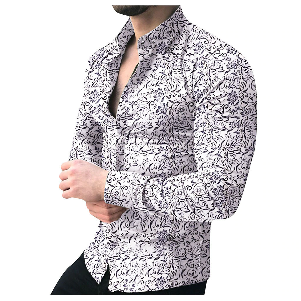 Funki Findz | Shirts | Men's Long Sleeve SlimFit Floral Dress Shirt