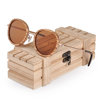 Funki Findz | Sunglasses | Women's Wood Rim Retro Sunglasses