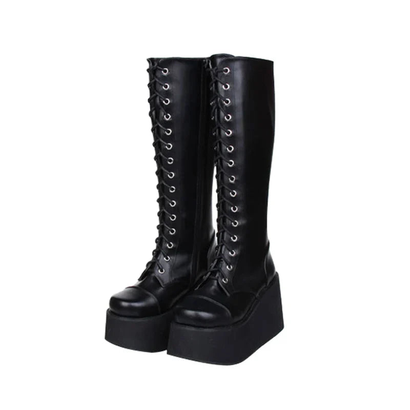 Funki Findz | Boots | Women's Punk Motorcycle Platform Boots