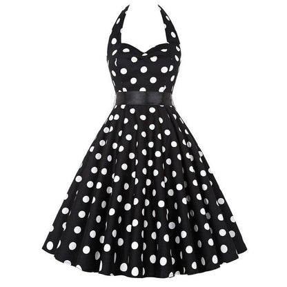Funki Findz | Dresses | Women's Polka Dot Swing Halter Dress