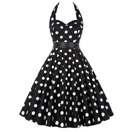 Funki Findz | Dresses | Women's Polka Dot Swing Halter Dress