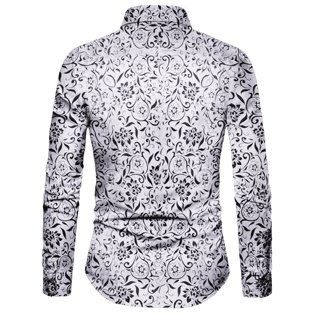 Funki Findz | Shirts | Men's Long Sleeve SlimFit Floral Dress Shirt