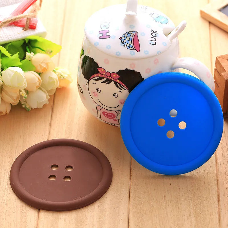 Funki Findz | Coasters | Button Shaped Silicone Coasters 5 Pcs