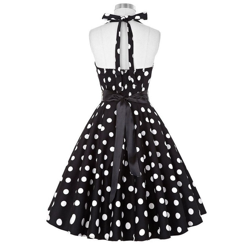 Funki Findz | Dresses | Women's Polka Dot Swing Halter Dress