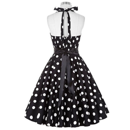 Funki Findz | Dresses | Women's Polka Dot Swing Halter Dress