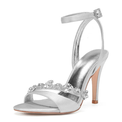 Funki Findz | Shoes | Women's Satin Rhinestones Bridal Stilettos
