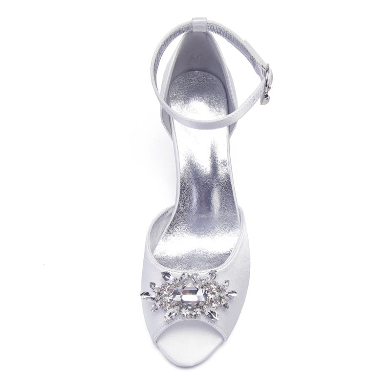 Funki Findz | Shoes | Women's Satin Crystal Wedding Sandals