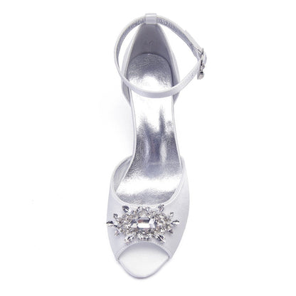 Funki Findz | Shoes | Women's Satin Crystal Wedding Sandals