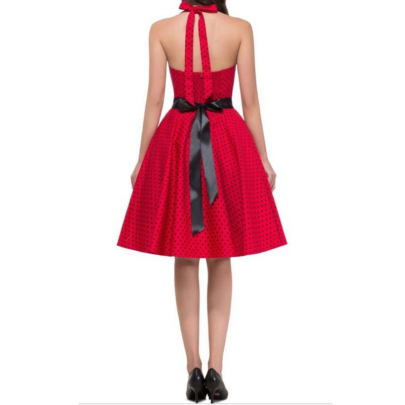 Funki Findz | Dresses | Women's Polka Dot Swing Halter Dress